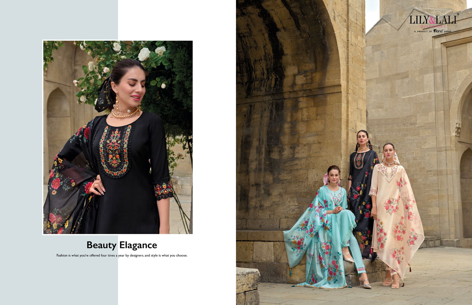 Mahra By Lily And Lali Embroidery Hand Work Designer Kurti With Bottom Dupatta Wholesalers In Delhi